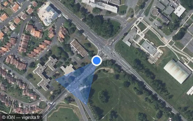 Vue satellite de l'emplacement du radar de feu rouge à Poitiers