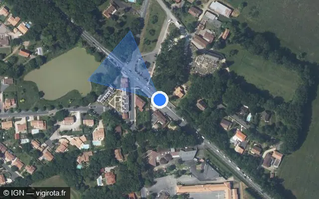 Vue satellite de l'emplacement du radar de feu rouge à Mignaloux-Beauvoir