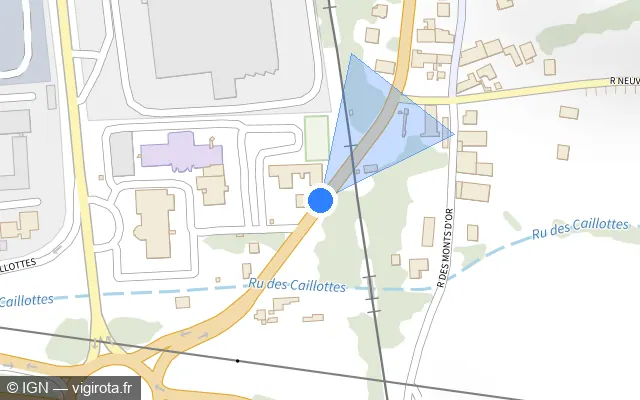 Vue plan de l'emplacement du radar de passage à niveau à Monéteau