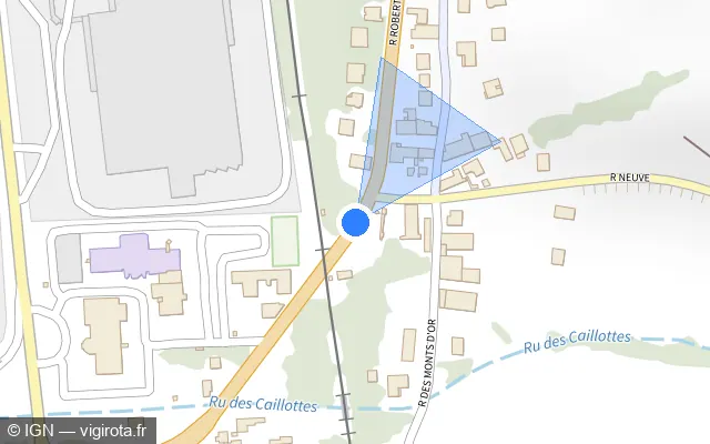 Vue plan de l'emplacement du radar de passage à niveau à Monéteau