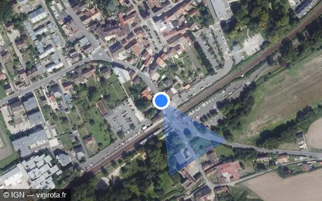 Vue satellite de l'emplacement du radar de passage à niveau à Breuillet