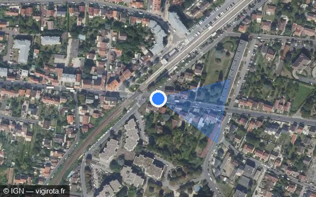 Vue satellite de l'emplacement du radar de passage à niveau à Deuil-la-Barre